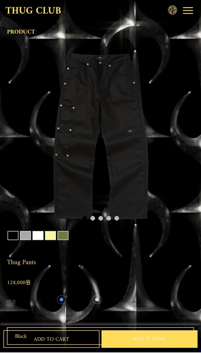 일괄 thug club 떠그 클럽 떠그 팬츠 블랙 (L) + 팬티 상품이미지2