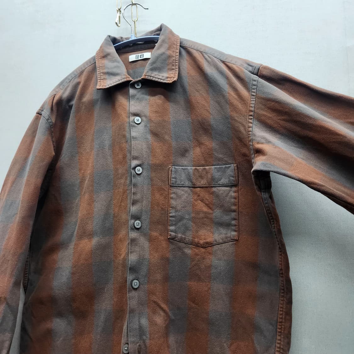 유니클로U 플란넬 체크 원포켓 셔츠 M(M) 상품이미지3