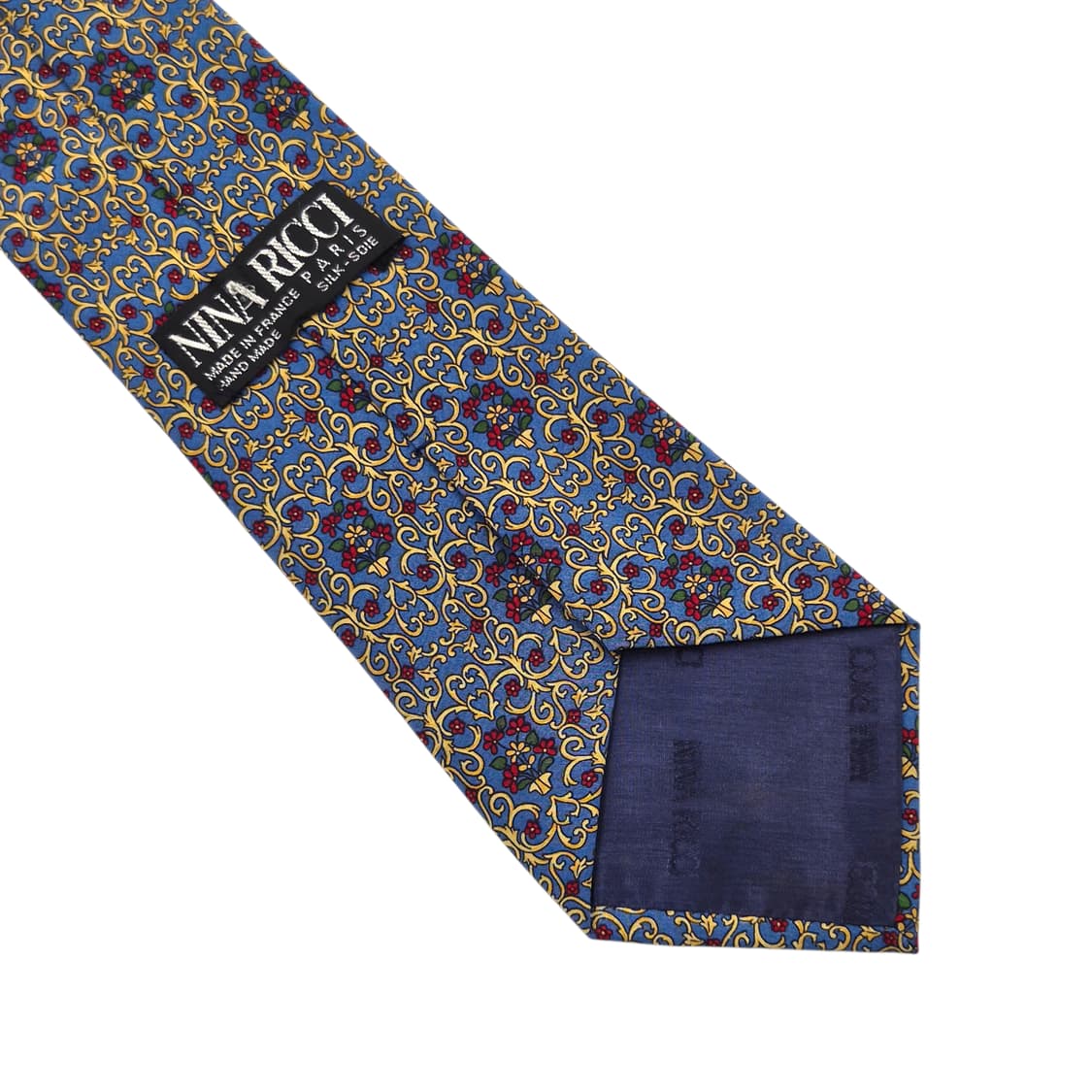 90s 프랑스 니나리치 실크 꽃바구니 넥타이 상품이미지5
