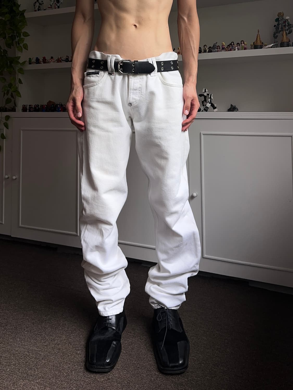 Philipp Plein 로고 패치 루즈 스트레이트 진 상품이미지5