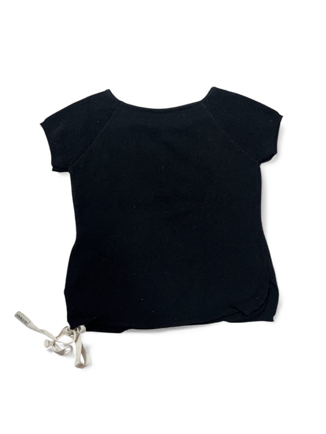 글로니 보우 슬릿 니트 탑 블랙 상품이미지4