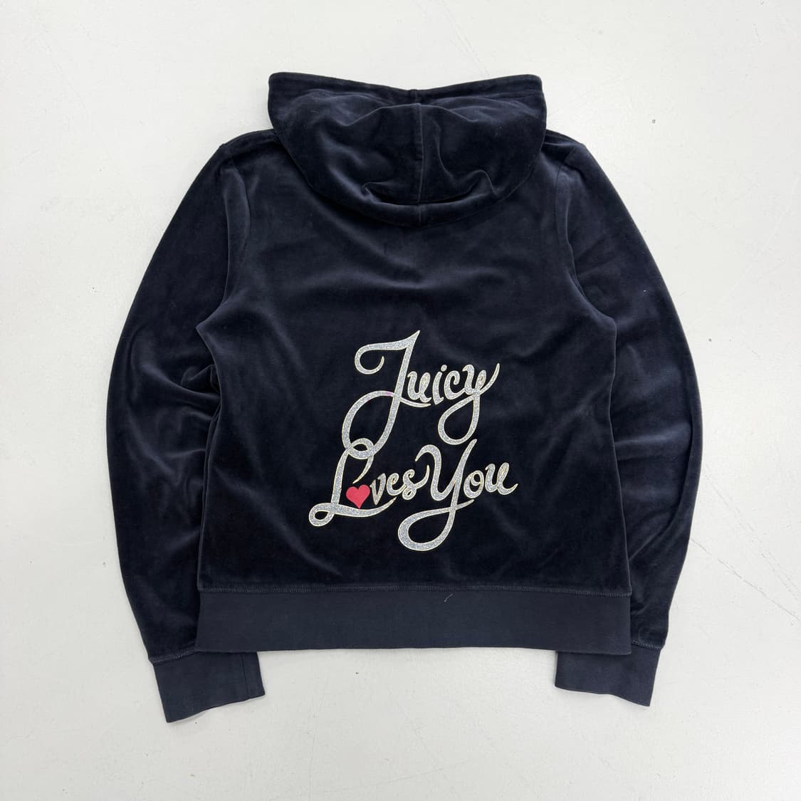 쥬시꾸뛰르 Y2K 벨벳 벨루어 후드집업 상품이미지3