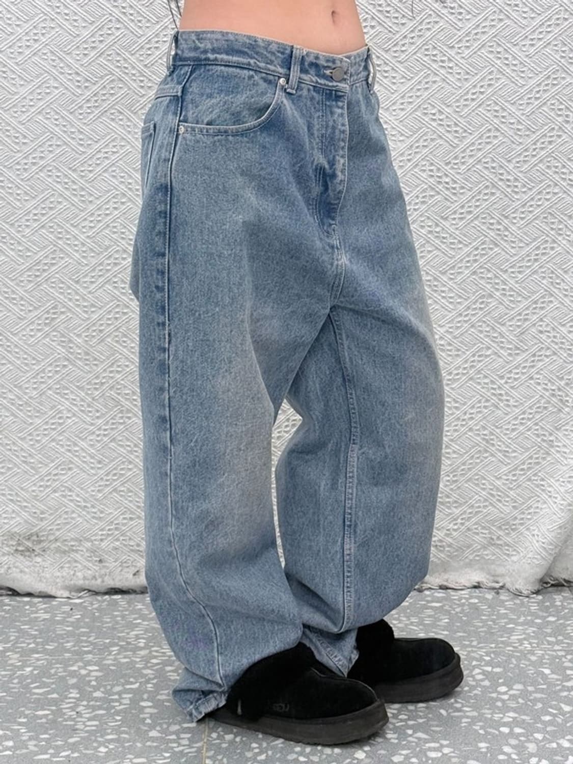 커버낫 모던 빈티지 캐주얼 와이드 연청 데님팬츠 XL C08508 상품이미지1