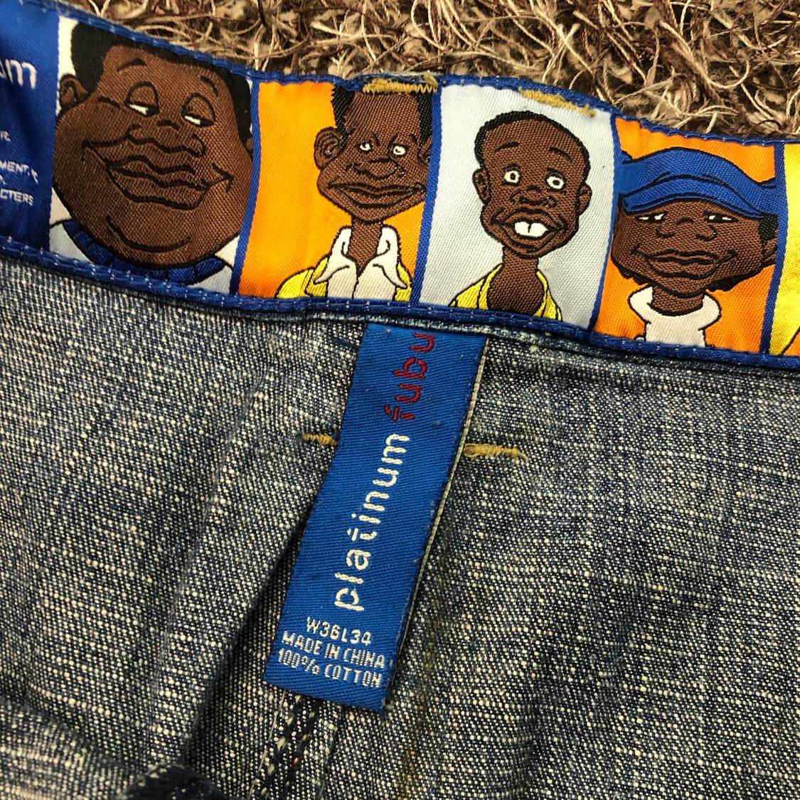 36 플래티넘 후부 00s 올드스쿨 힙합 배기진 데님 팬츠 상품이미지5