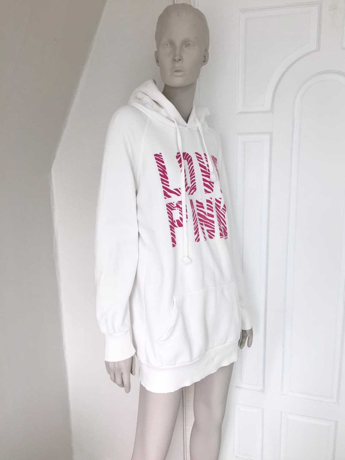 PINK Zebra Lettering Long Hoodie  상품이미지4