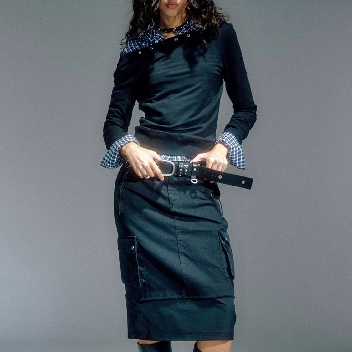 WIFFY CARGO MIDI SKIRT 상품이미지1