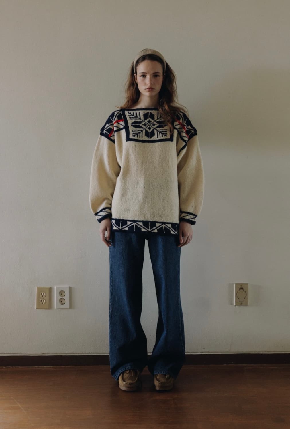 새상품) 파르벵 farven 스노우 니트 아이보리 상품이미지2