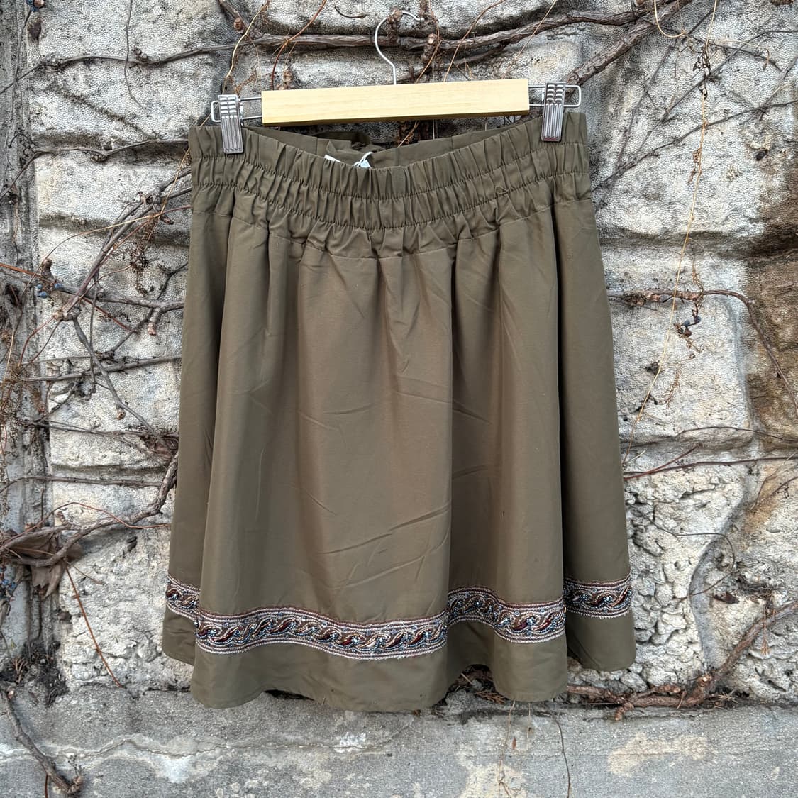 빈티지 코르셋 플레어스커트 Y2k 펑크 비즈 포인트 치마 상품이미지2