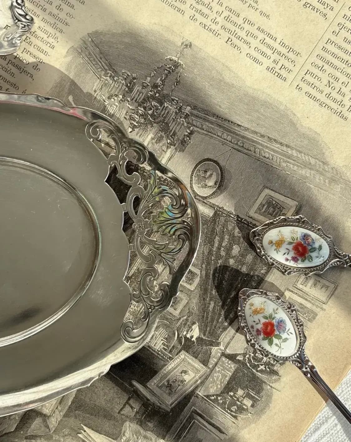 영국 앤틱 실버플레이트 투각 접시 상품이미지3