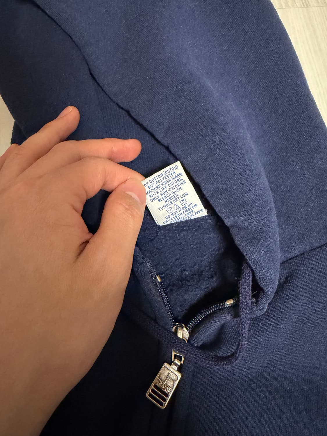 90s USA빈티지 러셀 후드집업 네이비 xl 상품이미지5