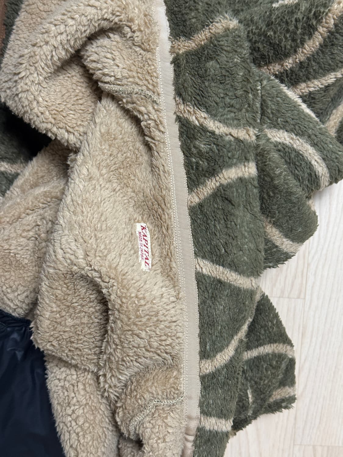 캐피탈 드렁큰 스트라이프 플리스 집 블루종 카키 4 상품이미지7