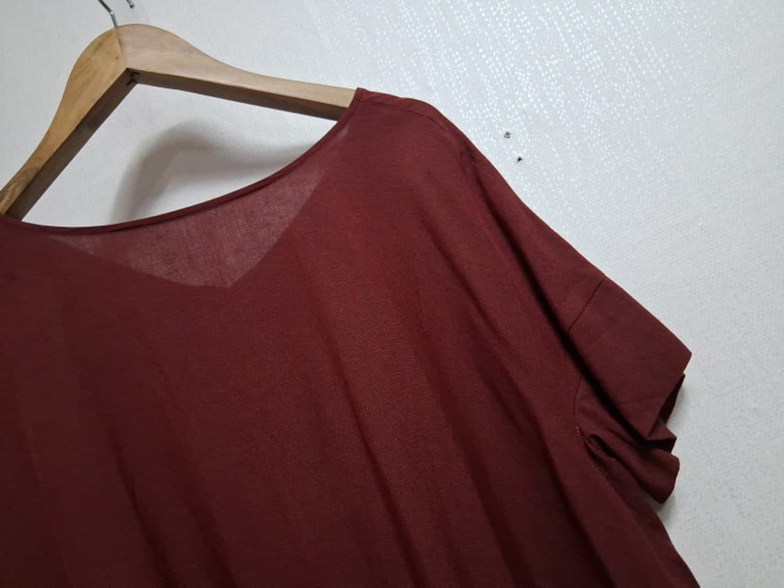 일본수입 DAMA버건디 여리핏 브이넥 버튼 롱원피스 루즈핏 체형커버88
 상품이미지6