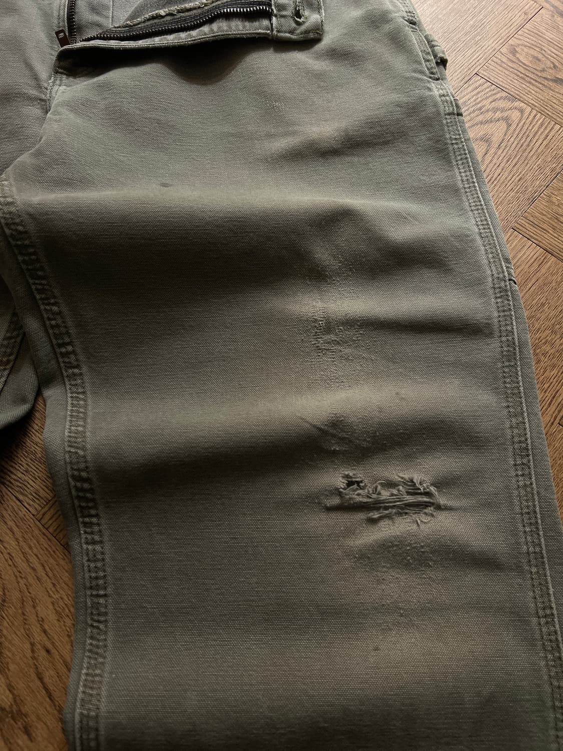 [36]칼하트 USA 빈티지 데미지 모스그린 카펜터 워크 팬츠 M2 상품이미지4