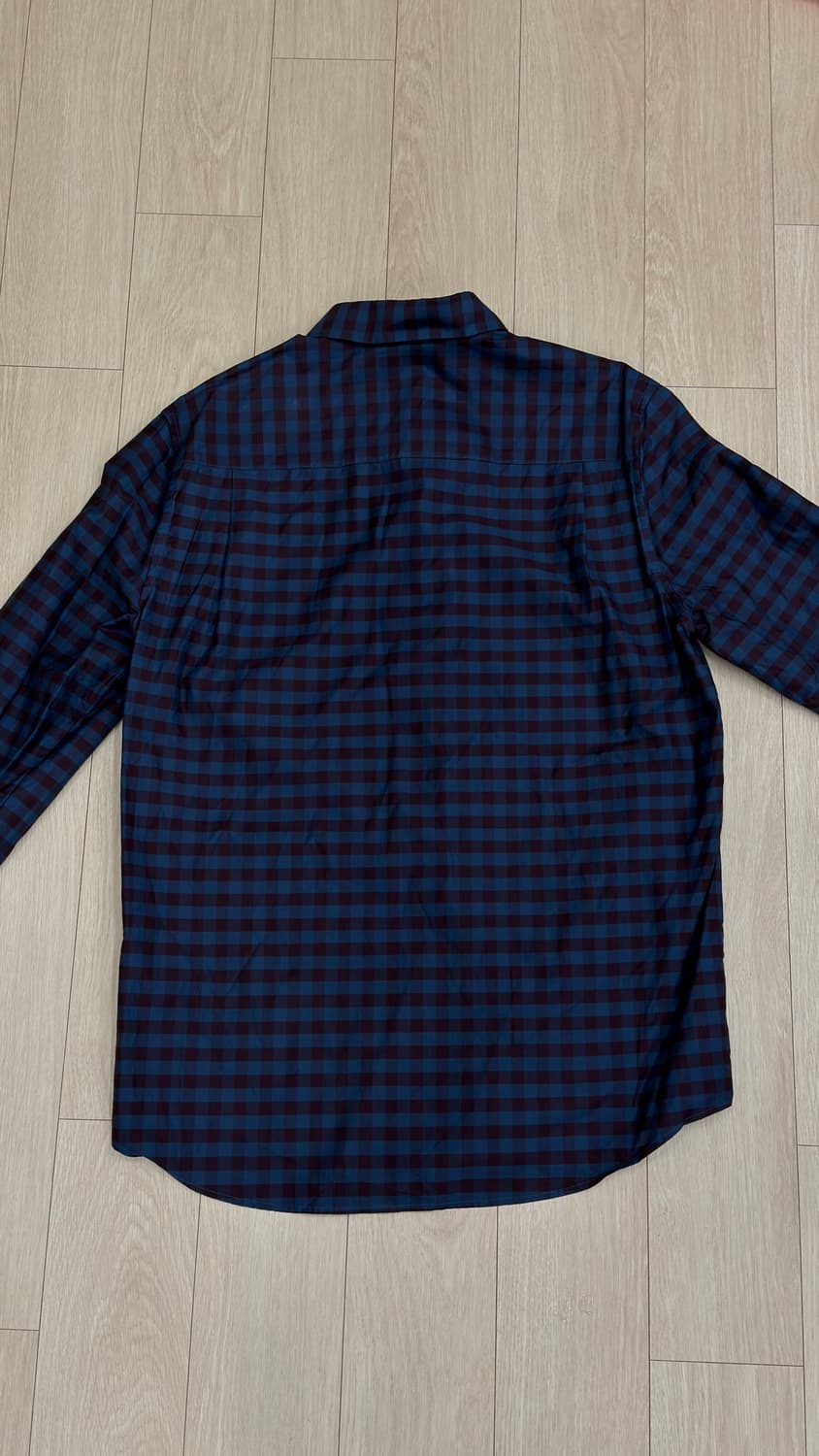 COS 남성 체크 셔츠 버건디/블루 S 사이즈 상품이미지5