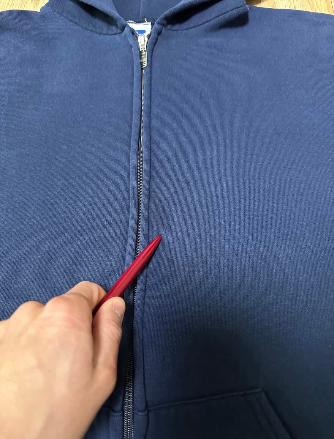 90s 빈티지 러셀 후드집업 네이비 M 상품이미지5
