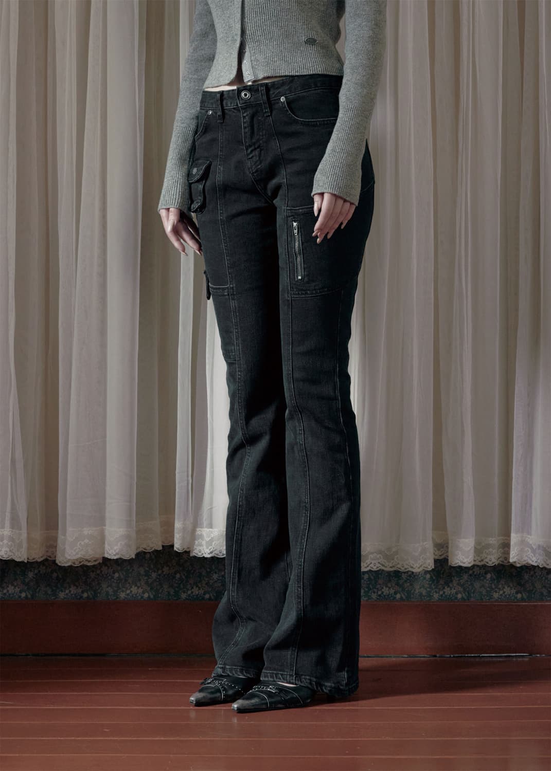 <새상품>보헴서 사이드 포켓 부츠컷 진 딥 그레이M 상품이미지8