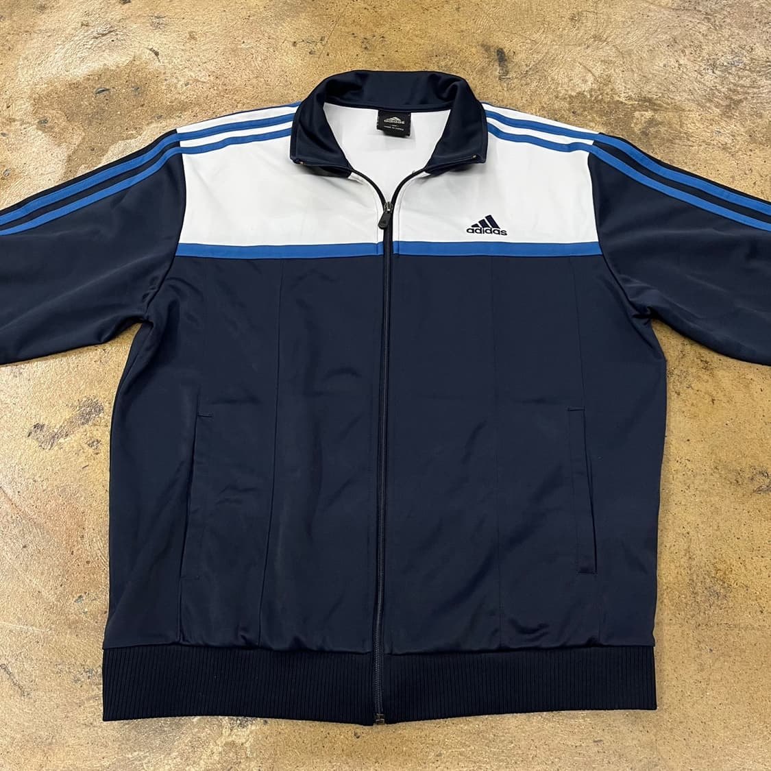 아디다스 대만 네이비 블루 화이트 배색 져지 트랙탑  105 상품이미지3