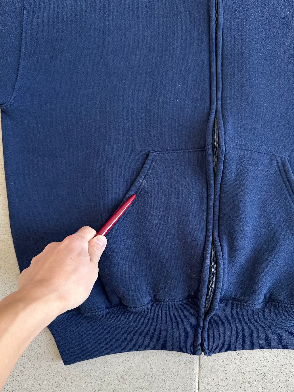 90s 빈티지 러셀 후드집업 네이비 L USA 상품이미지7