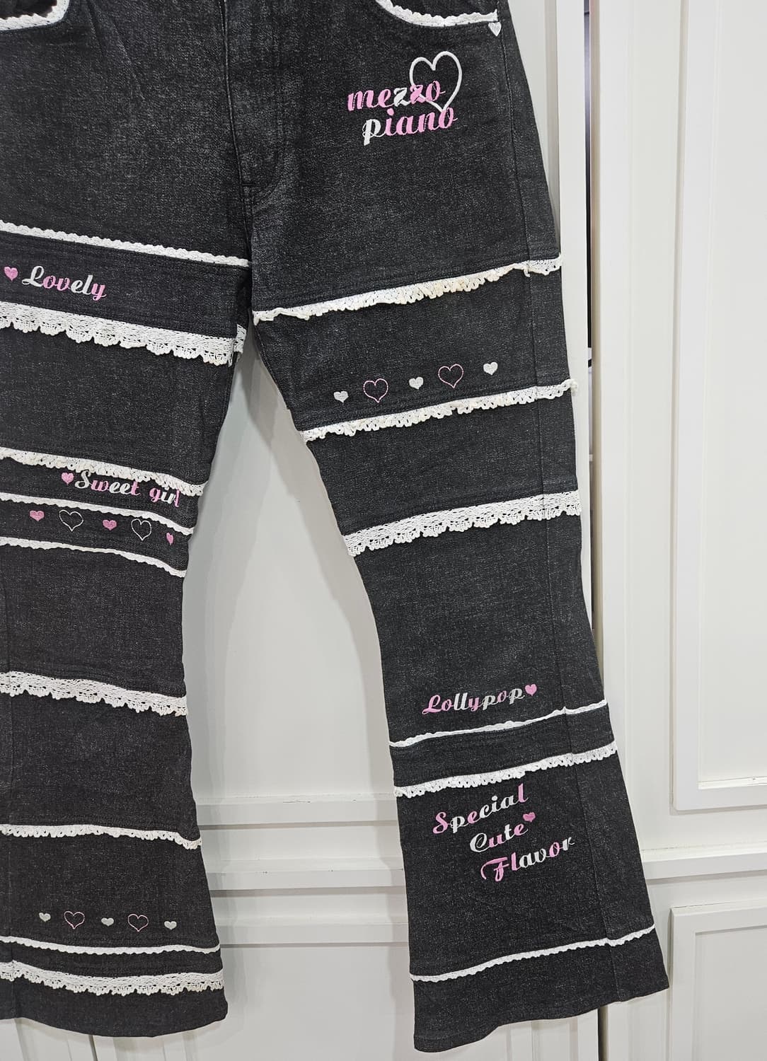 하트포켓 레이스 데님 팬츠 상품이미지4