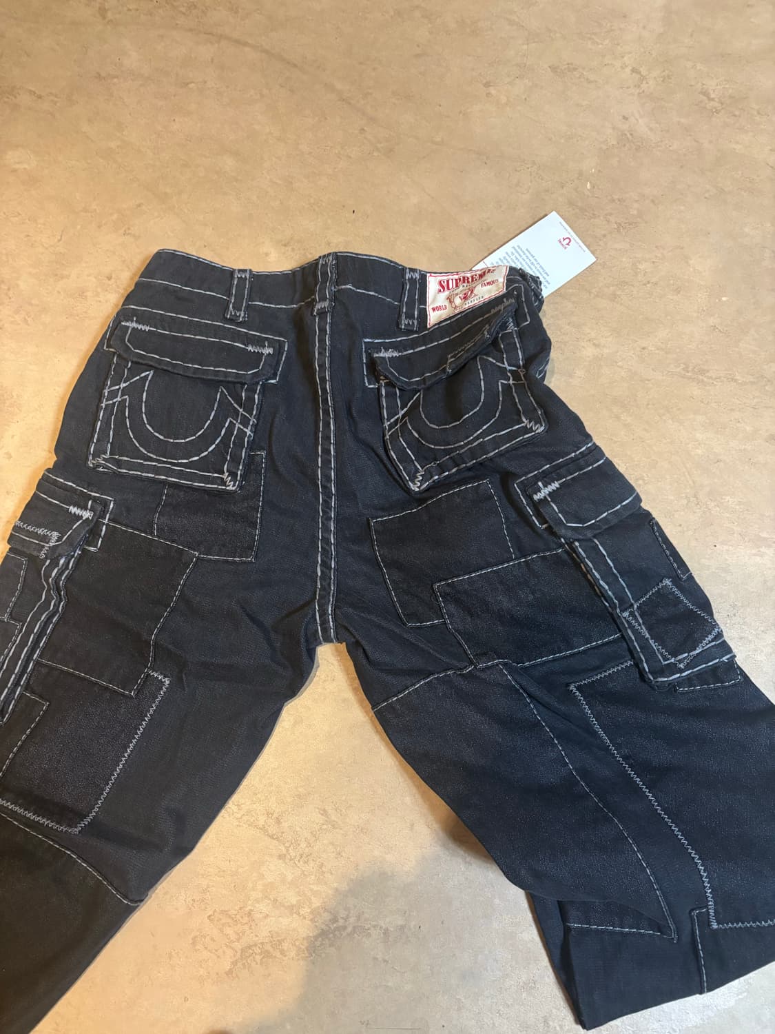 슈프림x트루릴리전 패치워크 카고팬츠 블랙 25fw 상품이미지3