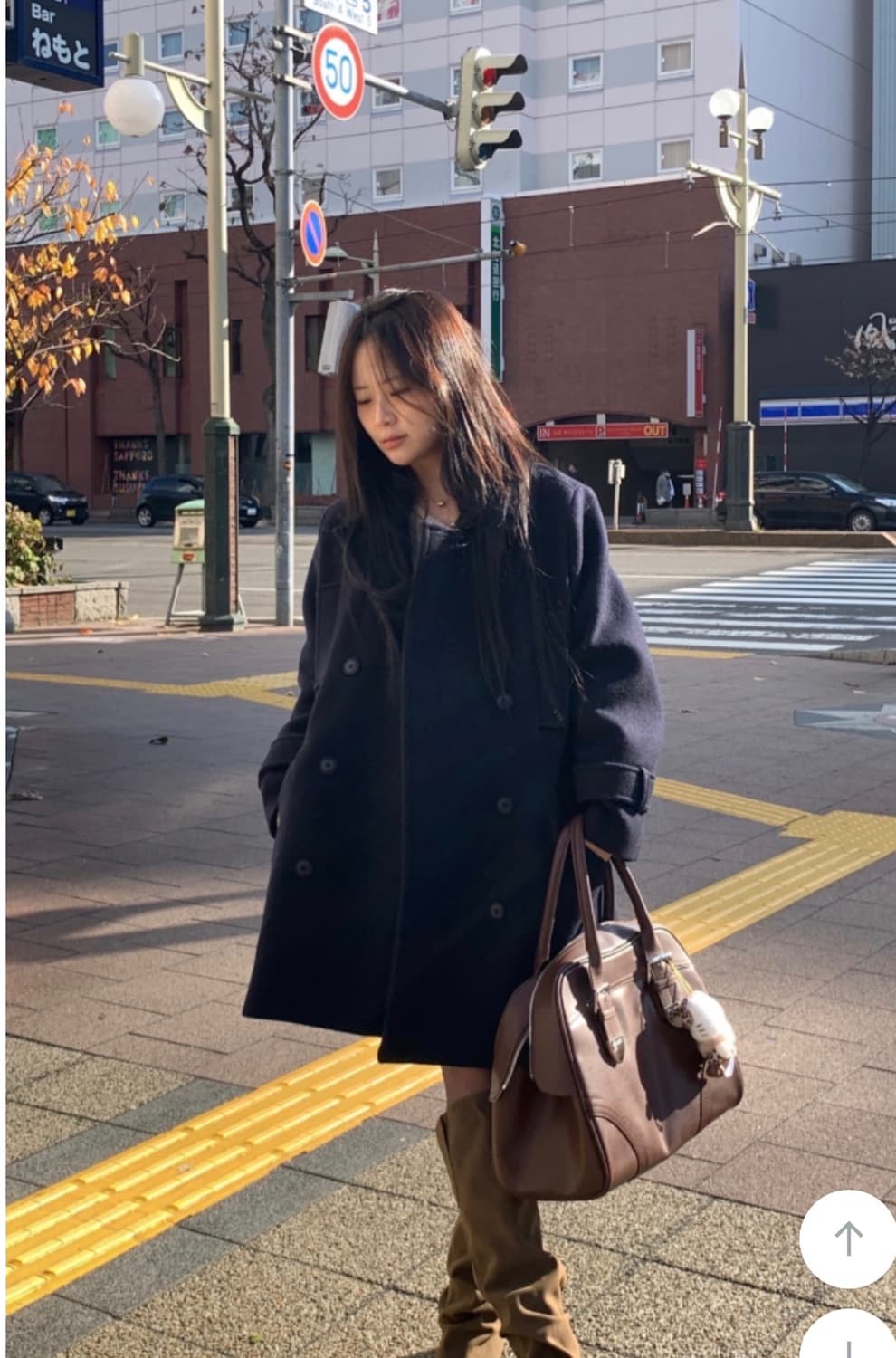 오이니 세이후쿠 피코트 네이비 상품이미지2