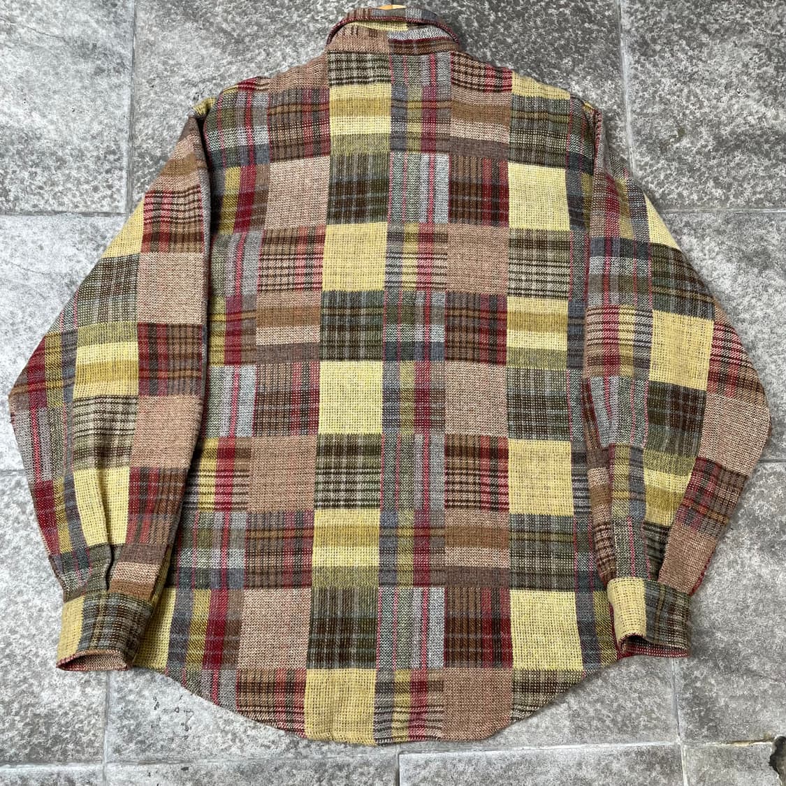 1990s Benetton 베네통 체크혼합 울 셔츠 상품이미지6