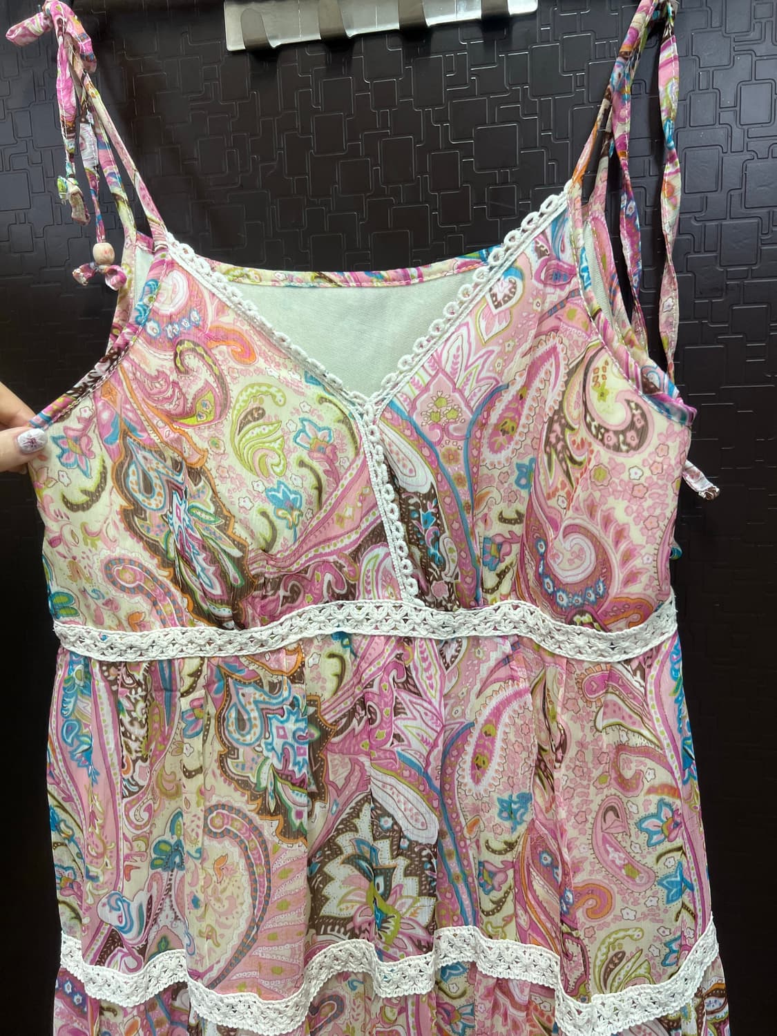 페이즐리 핑크 나시 원피스 L 상품이미지1