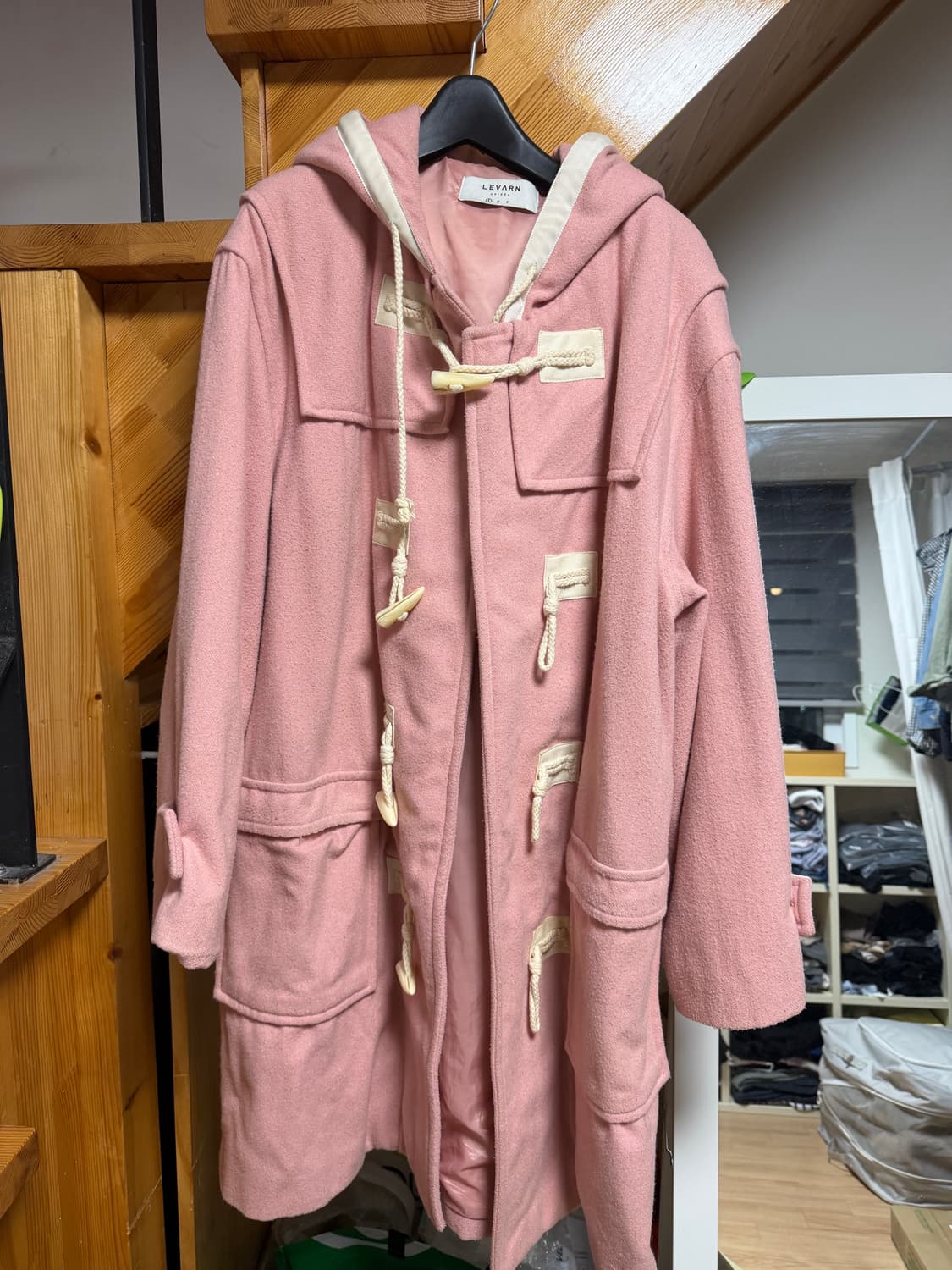 levarn 르반 더플코트 떡볶이코트 핑크 M 상품이미지1
