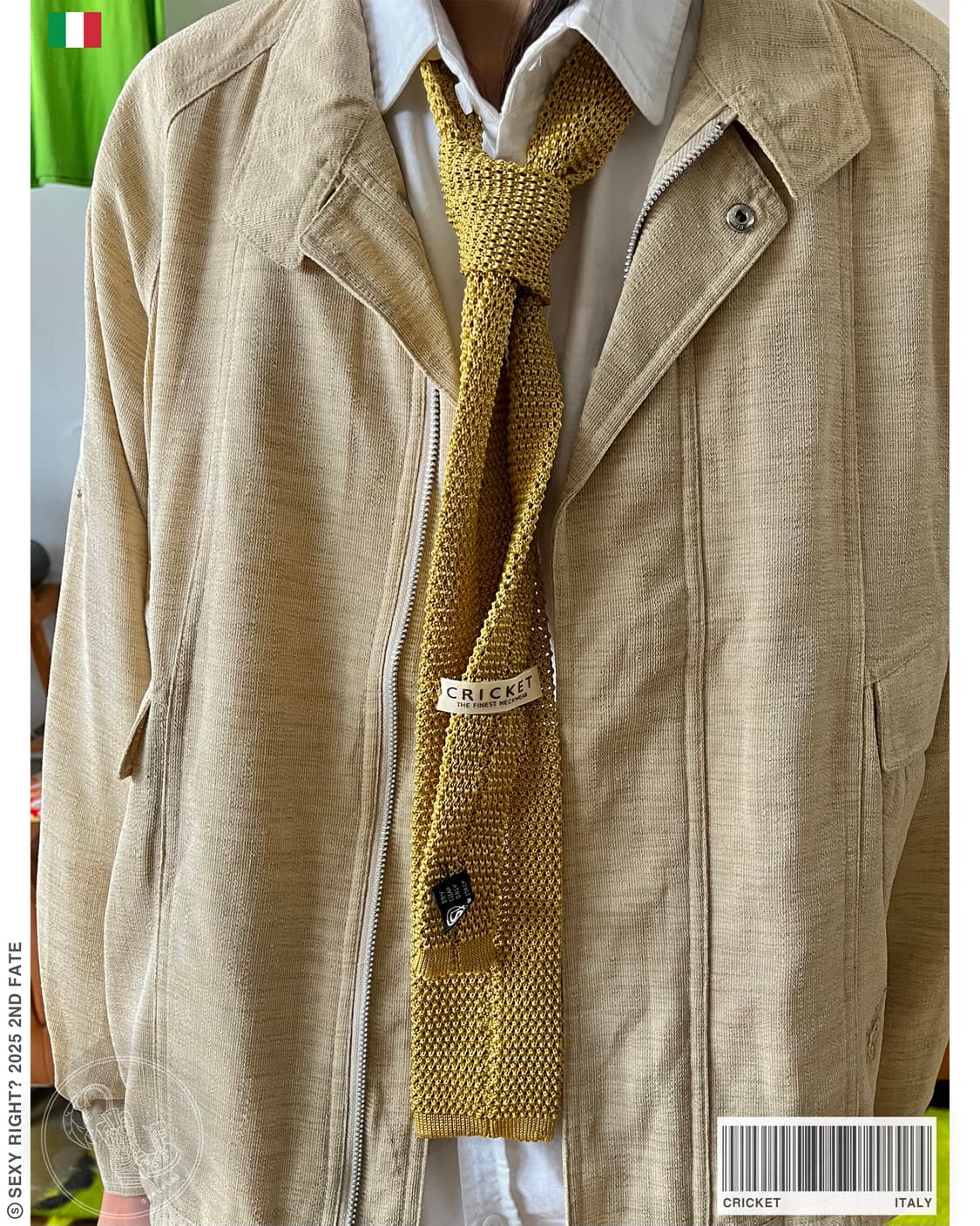 1980-90s CRICKET Italian Silk Knit Tie 상품이미지1