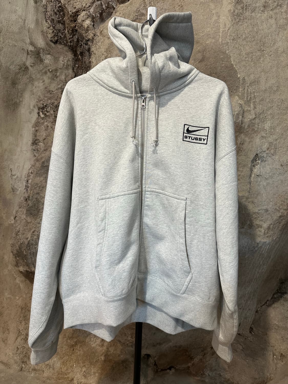 나이키 x 스투시 풀집 플리스 후드 그레이 헤더 상품이미지1