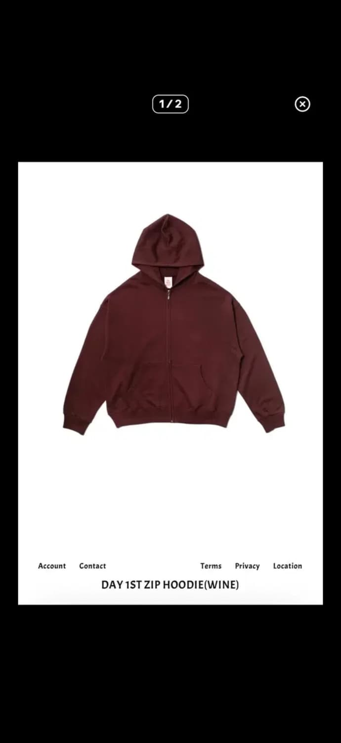뤡코즈 후드집업 와인 2 상품이미지1