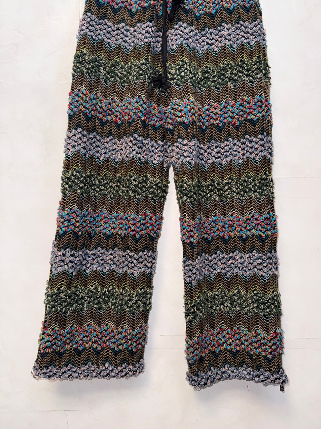 Khaki ethnic hippie color mix knit pants 상품이미지4