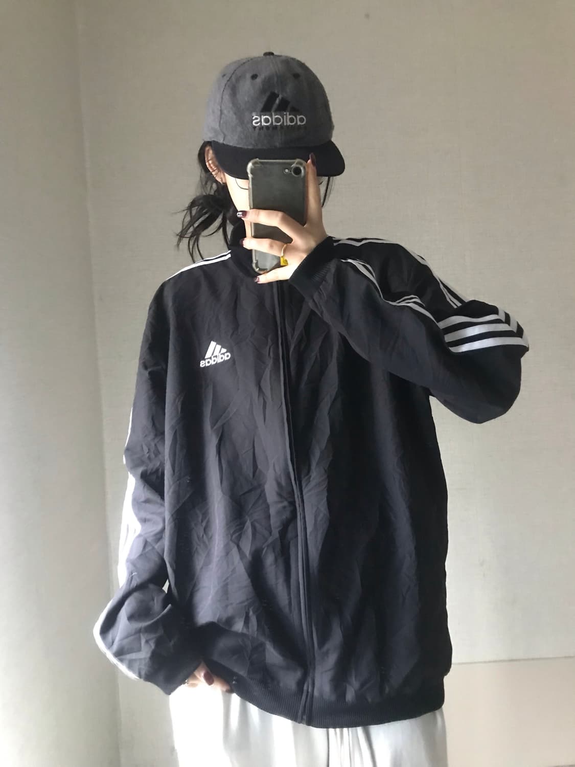 아디다스 블랙 삼선 바람막이 상품이미지2