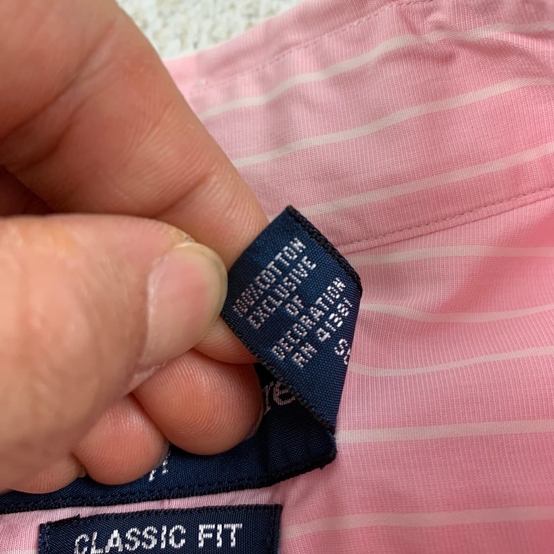 폴로 랄프로렌 포니로고 클래식핏 핑크 스트라이프 하프셔츠 상품이미지5