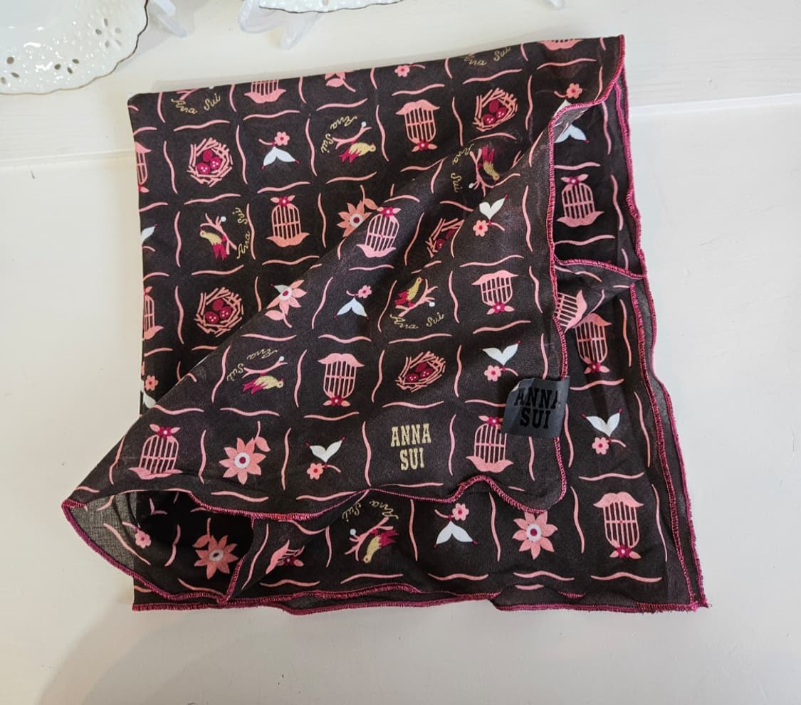 (ANNA SUI) 버드케이지 초코무드 손수건 스카프 상품이미지1