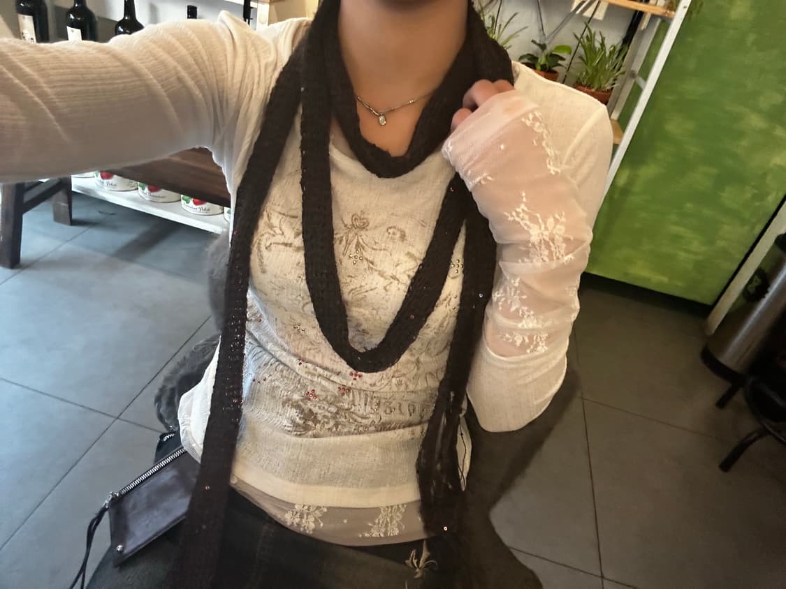 스컬프터 Triple Lace Layered Tee Ivory 상품이미지3