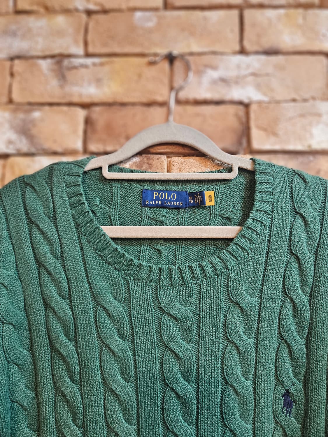 폴로 랄프로렌 케이블 니트 XL 그린 상품이미지3