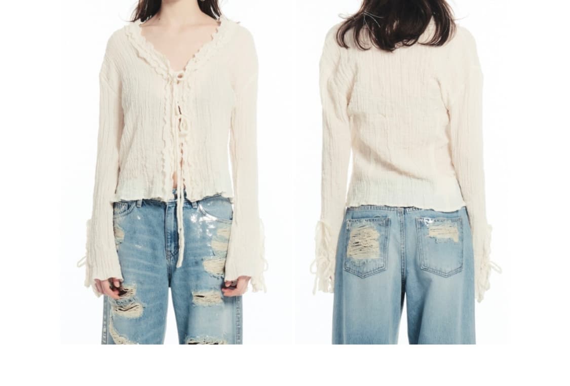 세릭 레이스업 블라우스  상품이미지2