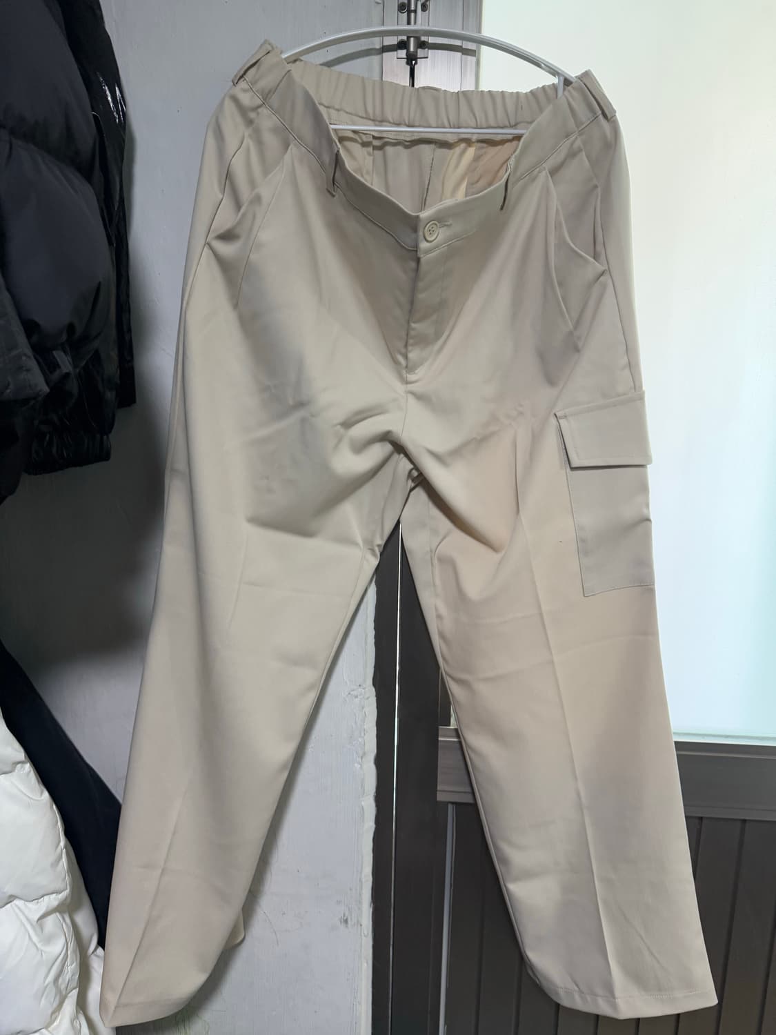 아이보리 카고 와이드 면바지 34 상품이미지1