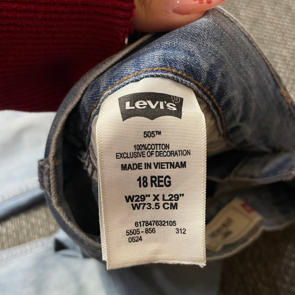 (29) 리바이스 505 29X29 연청 데님 팬츠 스트레이트핏 상품이미지4