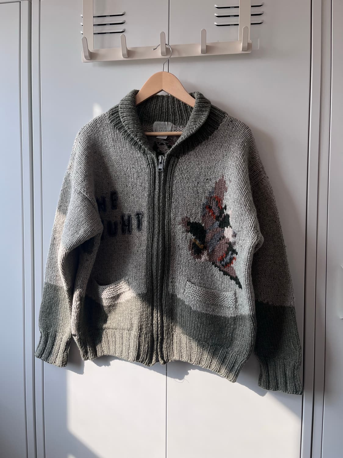 University shop 빈티지 사슴 풍경 코위찬 집업 상품이미지5