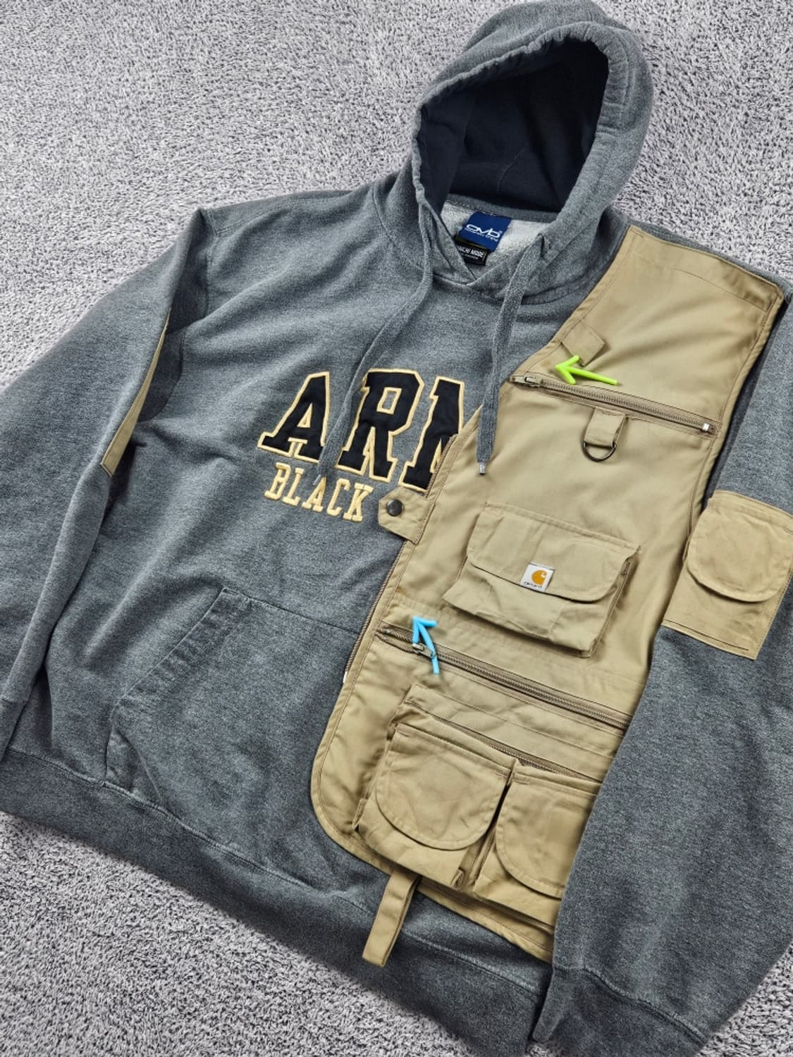 칼하트 X ARMY 워크베스트 커스텀 후드티셔츠 ( L추정 )/11189 상품이미지5