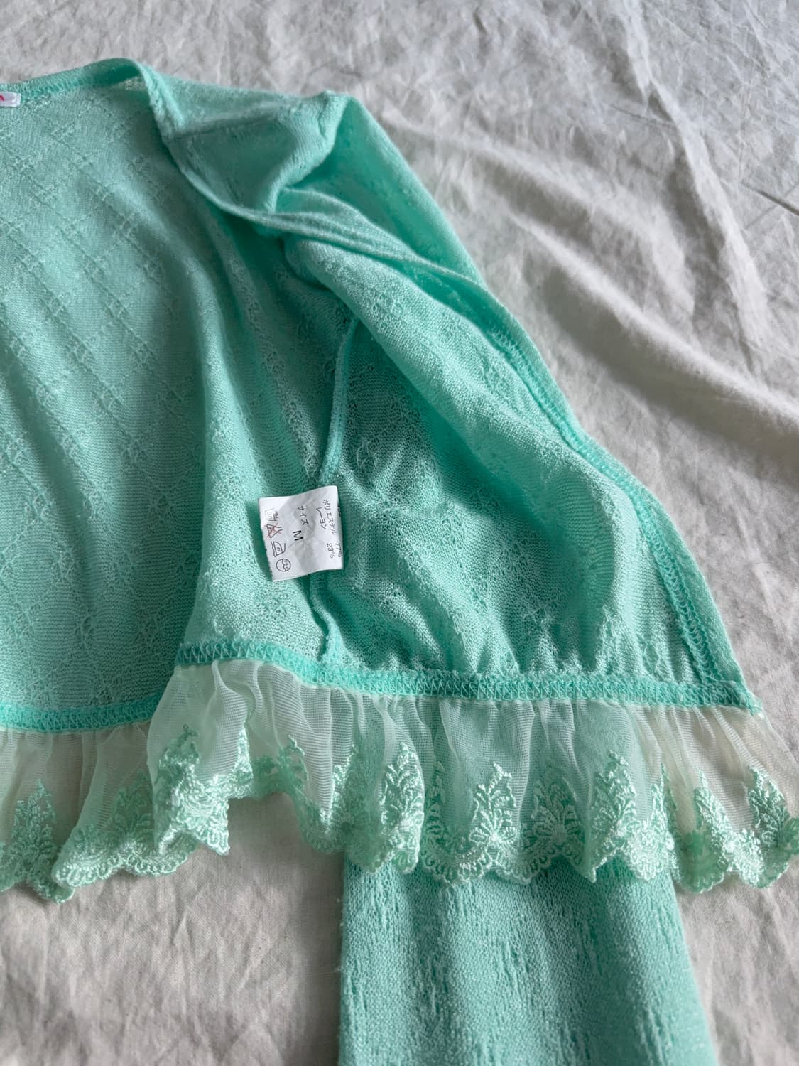 콜자 민트 페어리 레이스 포인트 크롭 볼레로 상품이미지6