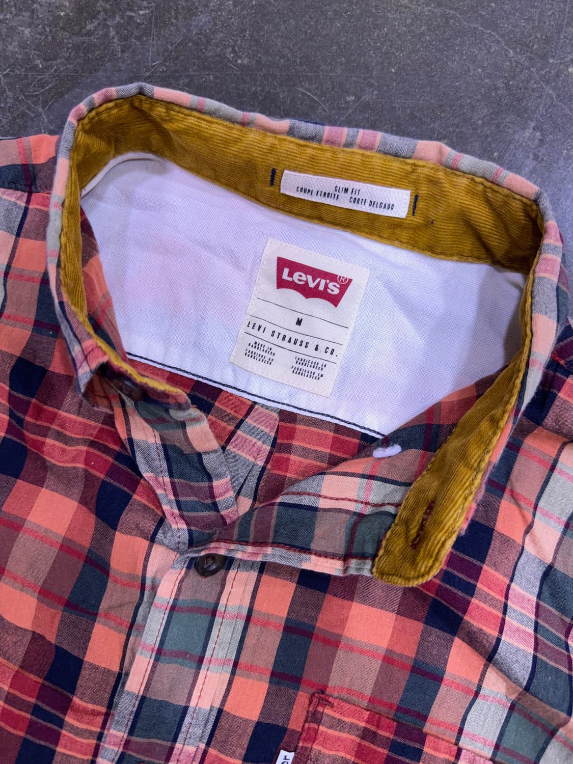 리바이스 슬림핏 린넨 원포켓 캐쥬얼 체크셔츠 남방 M 상품이미지3