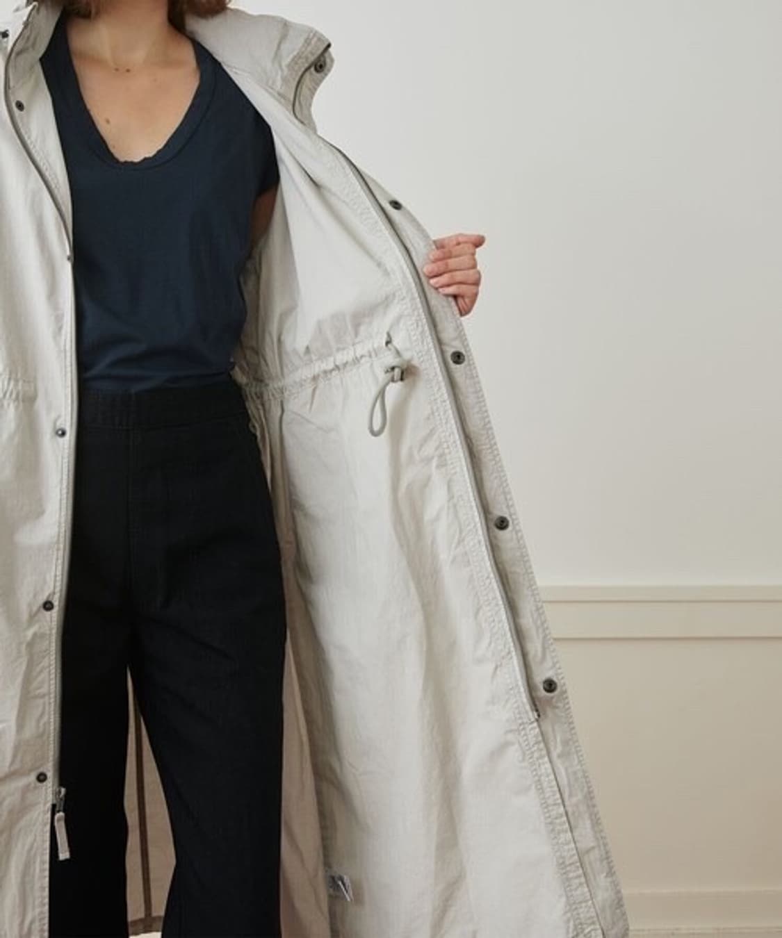 (정품/새상품) 제임스펄스 여성 블랙 코튼 경량 집업 파카 코트 상품이미지10