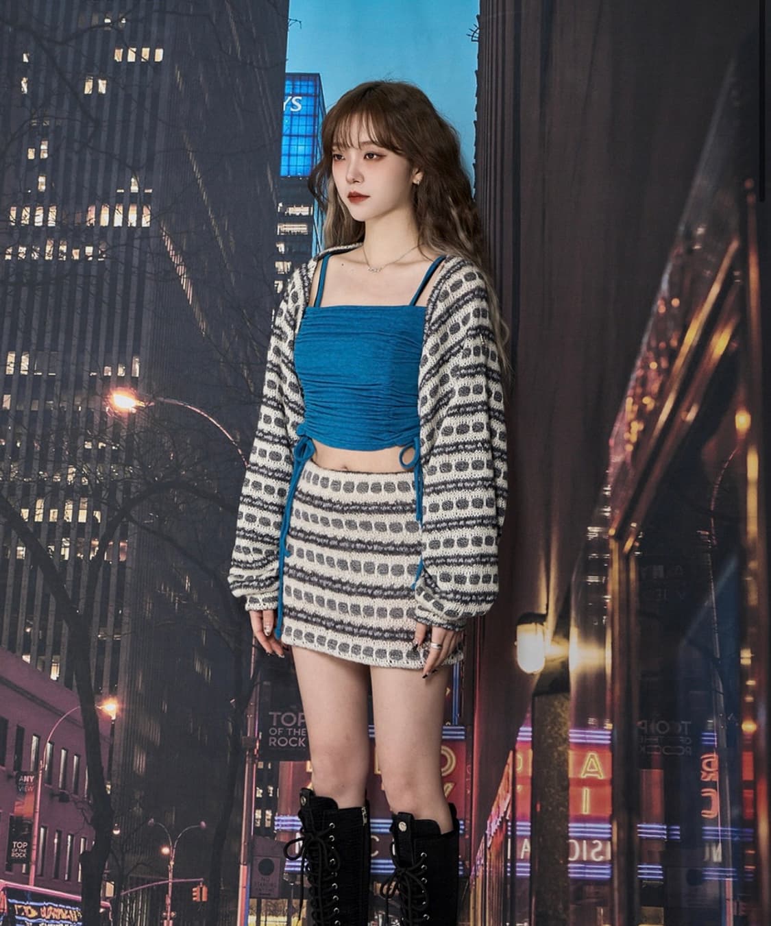 체리퀴리 니트 볼레로 스커트 세트 상품이미지1