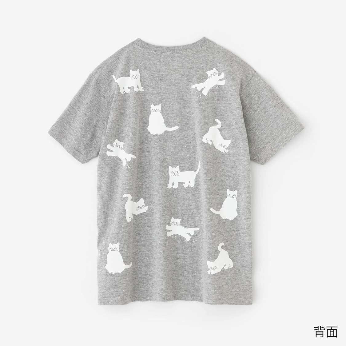 소우소우 고양이 티셔츠 그레이 M 반팔티 상품이미지1
