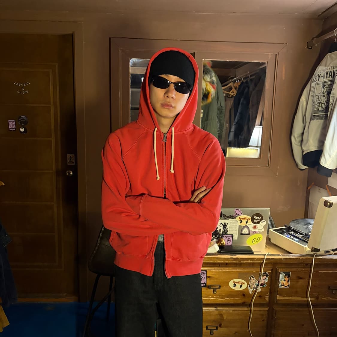 BEHEAVYER ZIP UP HOODIE RED 상품이미지4