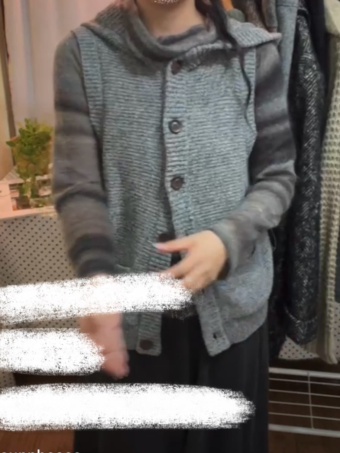 마루빈티지 그레이 단추 니트조끼 상품이미지3