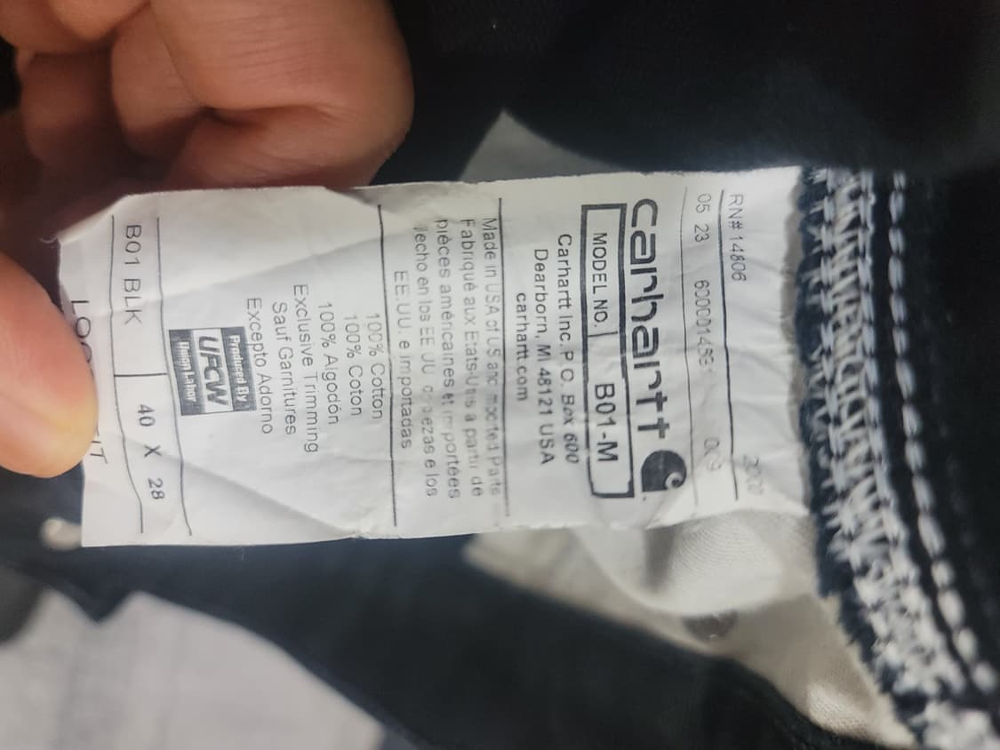 OG USA Vintage 칼하트 B01 BLK 더블니 팬츠 40X28 상품이미지6